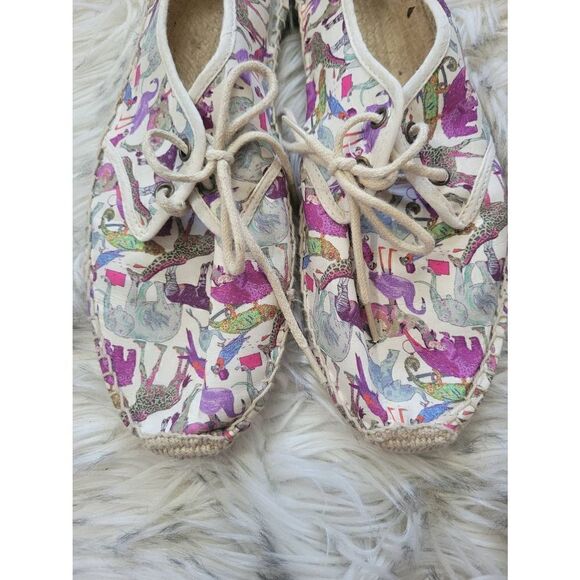 Soludos Zoo Animal Lace Up Espadrilles, Women's 8 - Picture 4 of 7